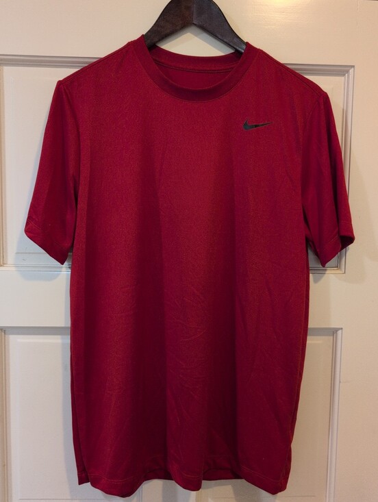 Nike Other - The Nike Tee Men’s Red Short-Sleeve Black Swoosh Front Graphic Medium Dri-Fit